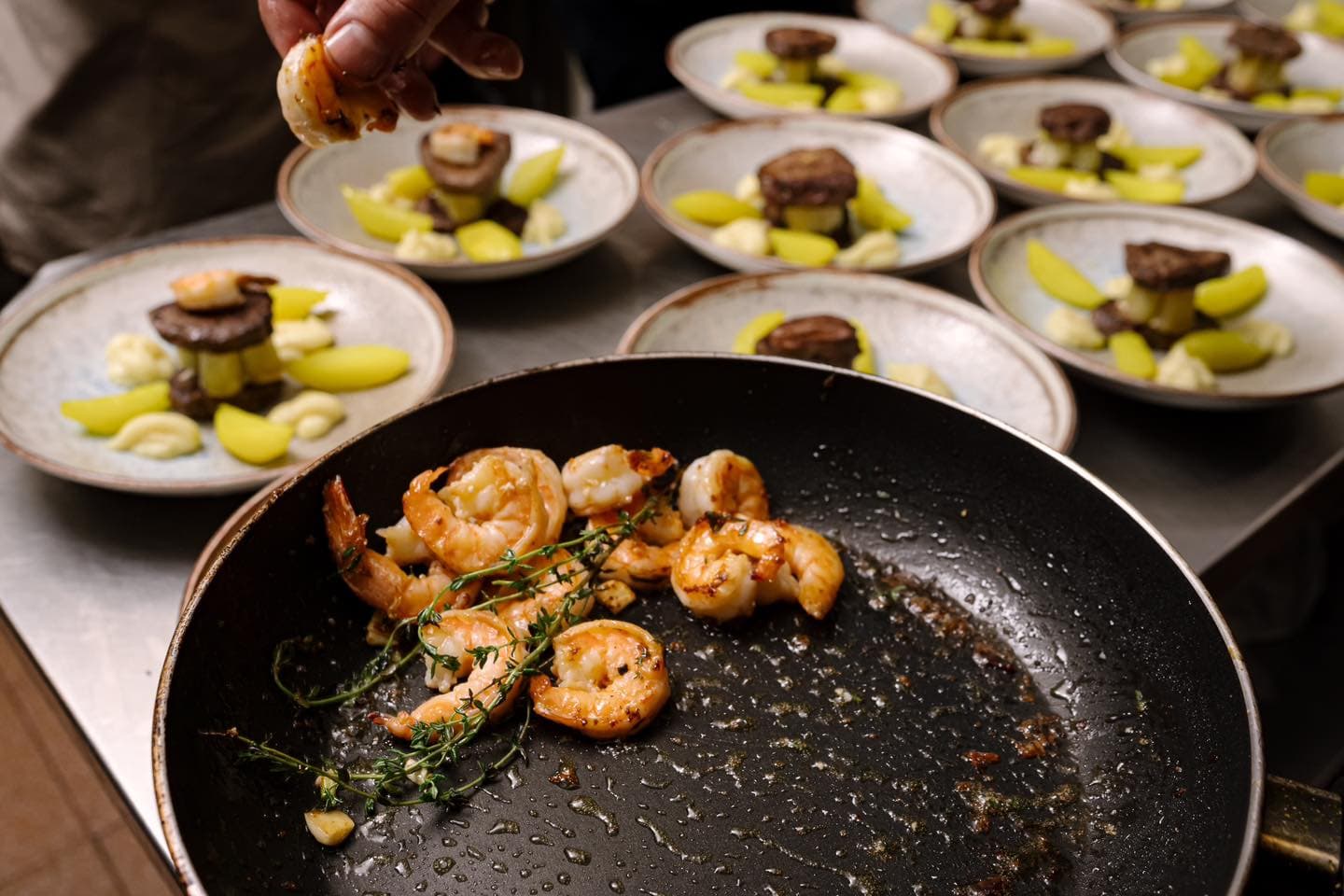 Chef-prepared meal with local Rhodope ingredients